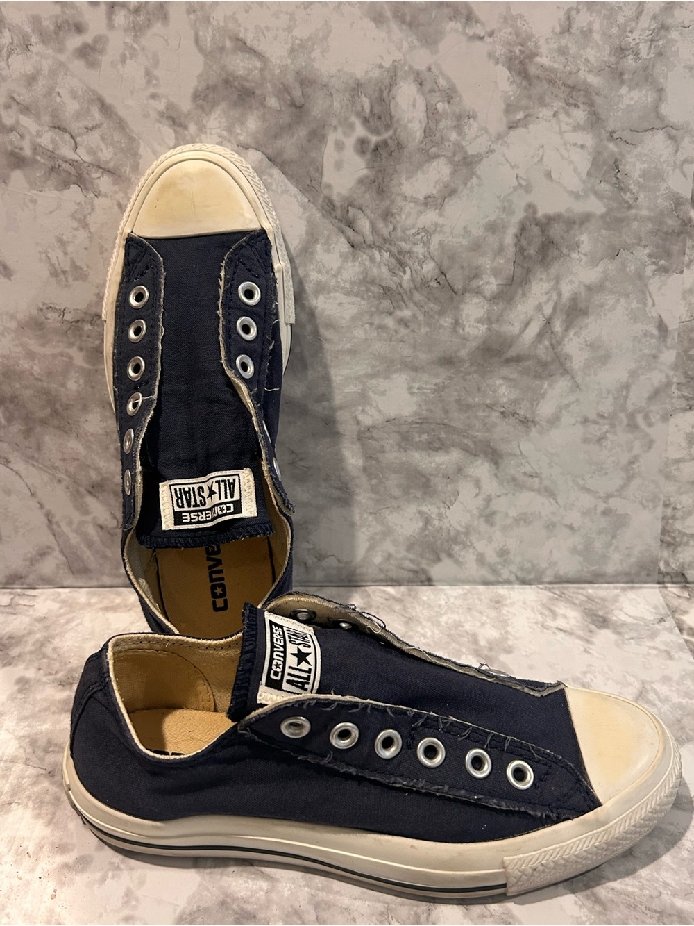 Converse Navy Low-Top Slip-On Canvas Sneakers